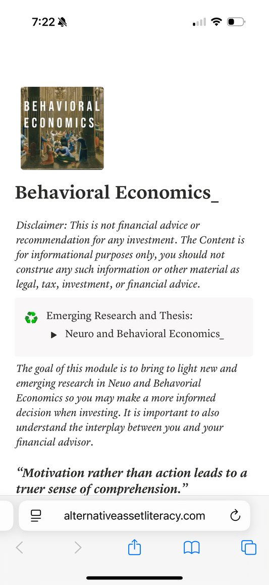 Behavioral Economics Education Module