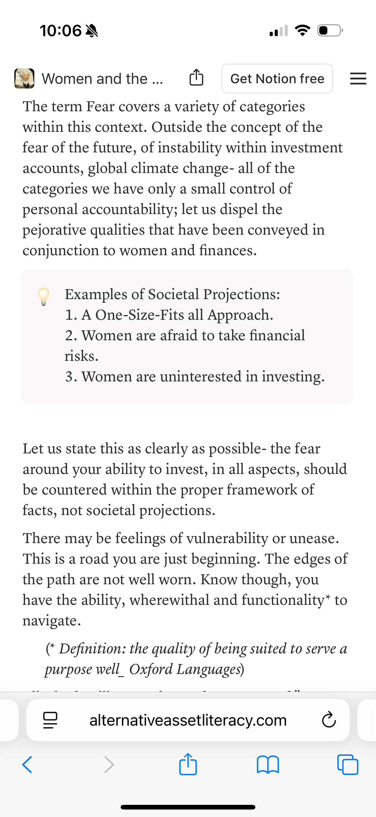 Women and Investing Educational Module