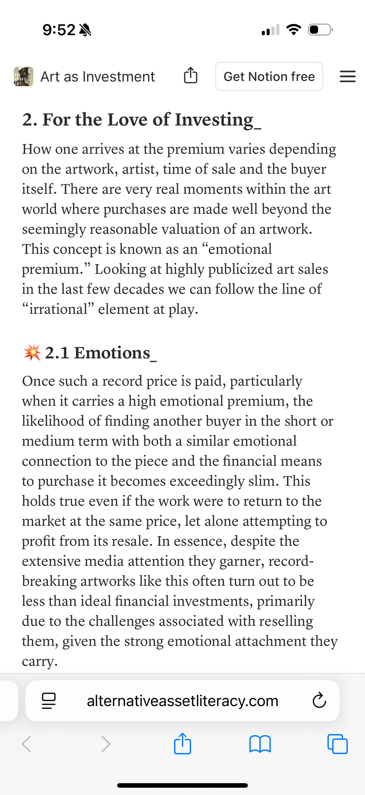 Art as Investment Educational Module