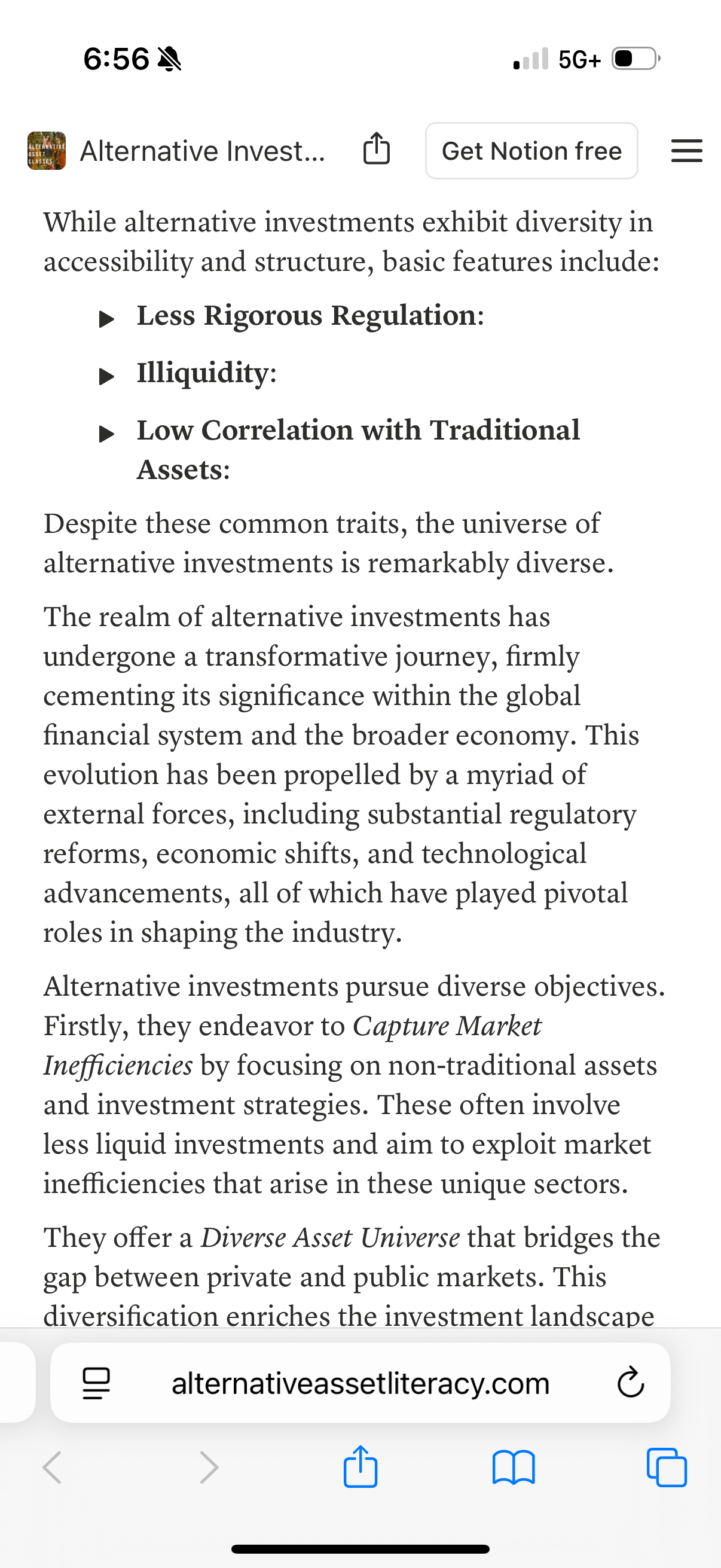 Alternative Investing Education Module